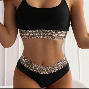 Aaliyah 2-pc Leopard & Black Swimsuit